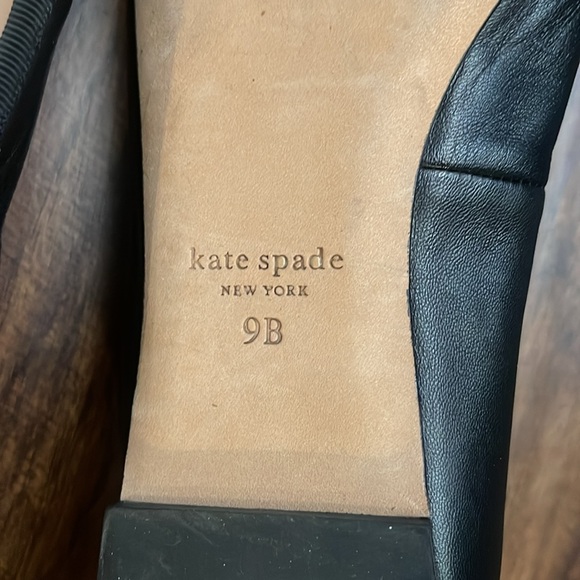 One day only! EUC KATE SPADE NEW YORK Honey Ballet Flats Bows Black Leather 9 - Picture 10 of 16
